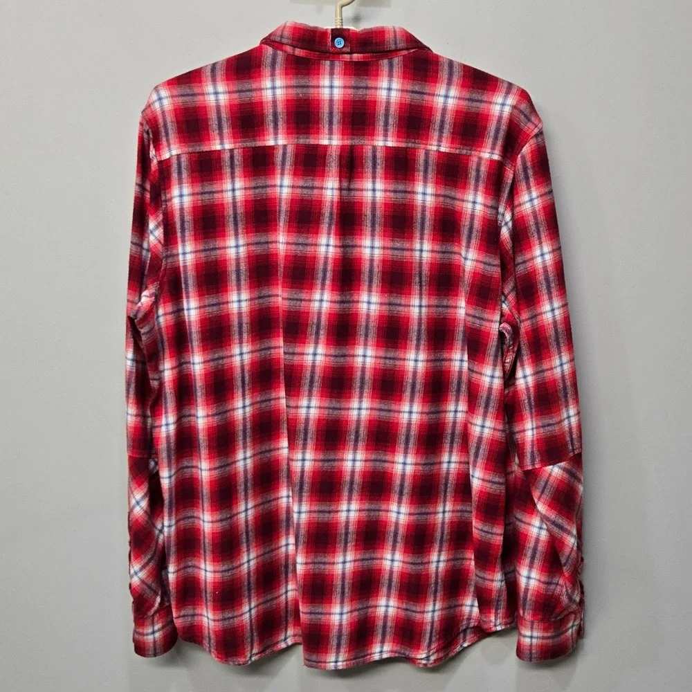 LRG Lifted Research Group Flannel Shirt Shacket 3XL Red Buffalo Plaid Streetwear
